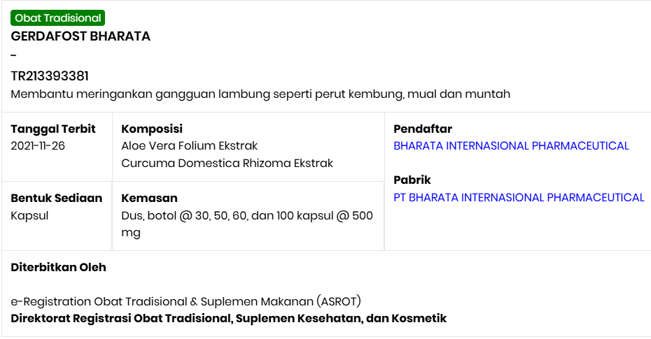 GERDAFOST BHARATA OBAT GERD OBAT USUS BUNTU OBAT MAAG