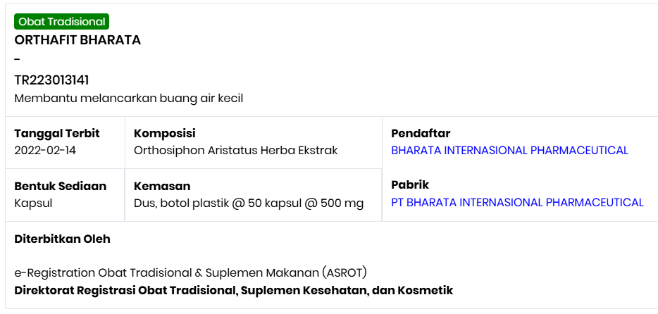 ORTHAFIT BHARATA OBAT ISK OBAT GAGAL GINJAL OBAT BATU GINJAL