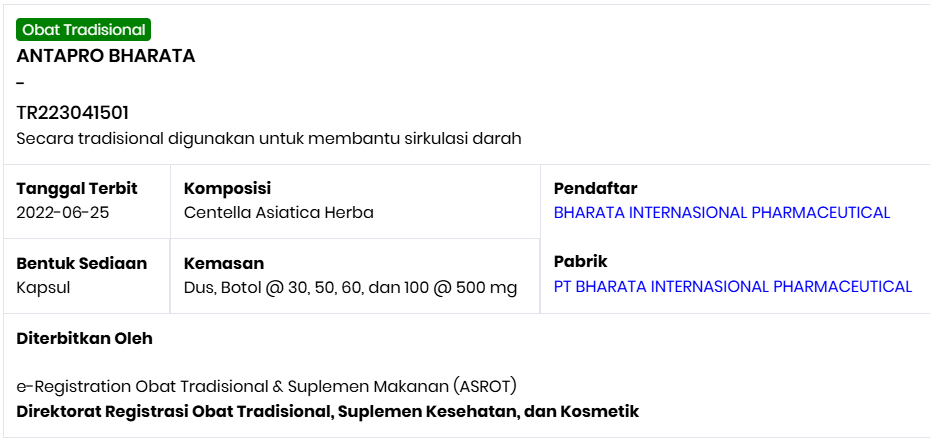 antapro bharata obat stroke